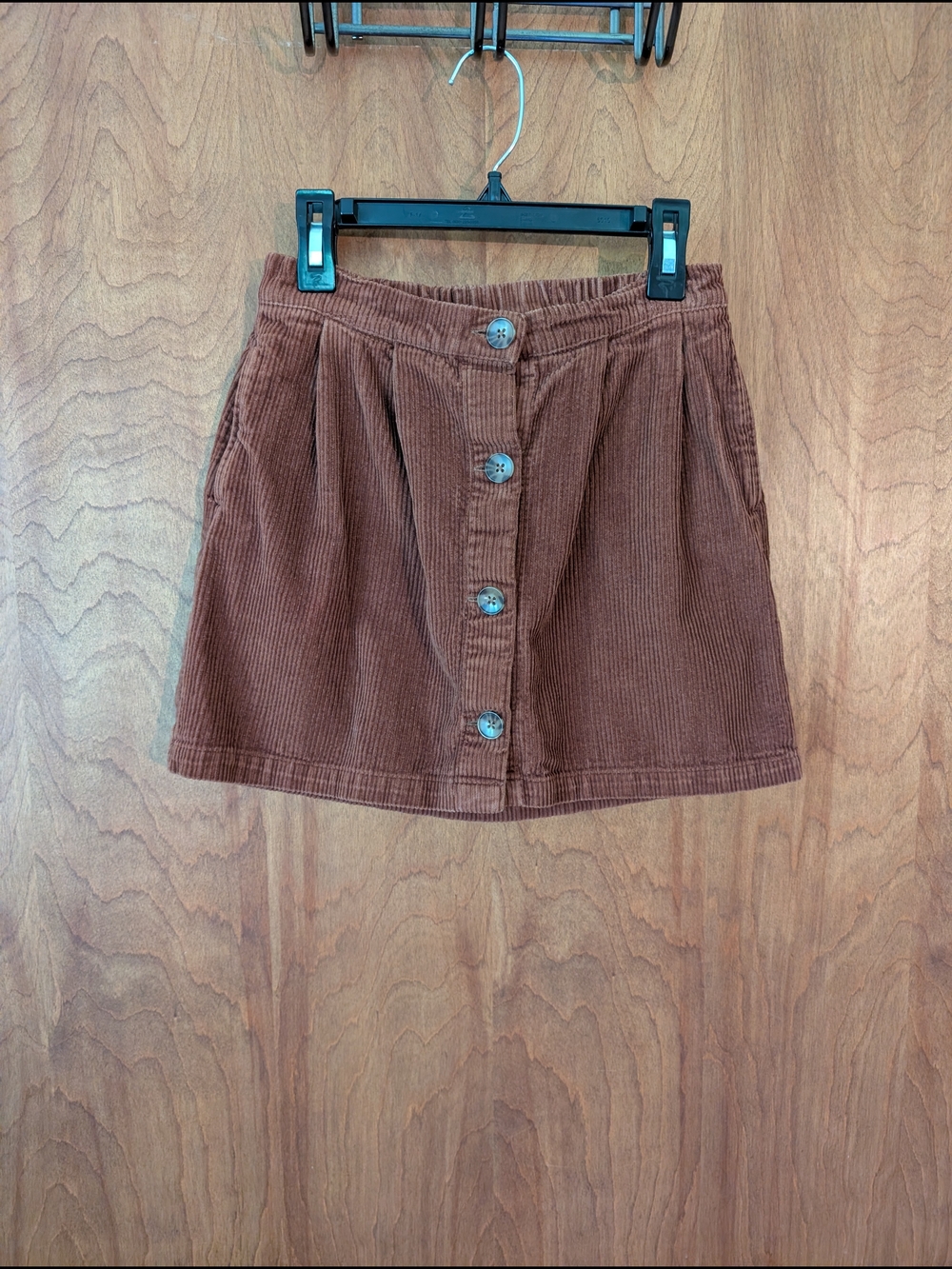 GAP Girls Sable Brown Corduroy Button-Front Mini Skirt L 10/12